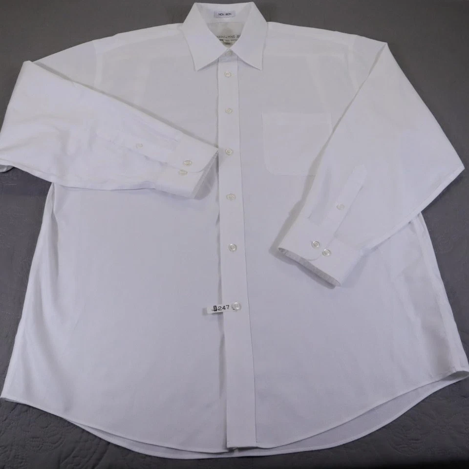 Joseph & Feiss Shirt Mens 16 1/2 32/33 White Non Iron Dress Long Sleeve Cotton - Image 2 of 4