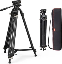 SmallRig 73" Pro Camera Tripod, Heavy-Duty Video Tripod w/ Manfrotto QR Plate