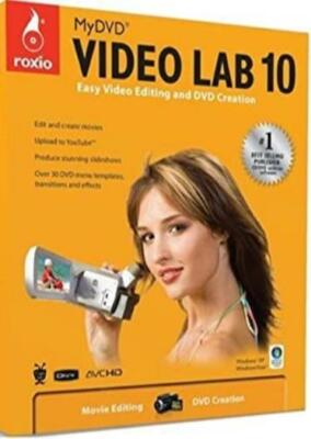 Roxio MyDVD Video Lab 10 PC DVD movie editing create upload produce slideshows +