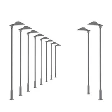 10pcs Model Railway HO TT Scale 1:100 Metal Lamp Street Light Bright LED Shade