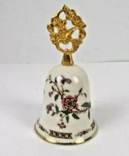 Vintage 1981 Gorham Secret Garden Porcelain Dinner Ring Bell 4 1/4" USA Floral 