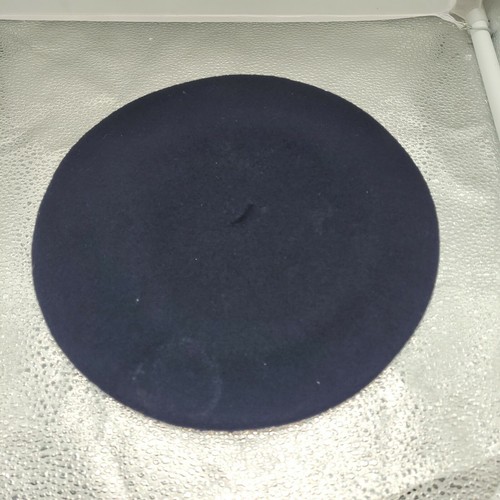 VTG Navy Blue Rio Basque 100% Wool Beret Exclu Dist By Richter-Friedlander CO - Picture 11 of 12