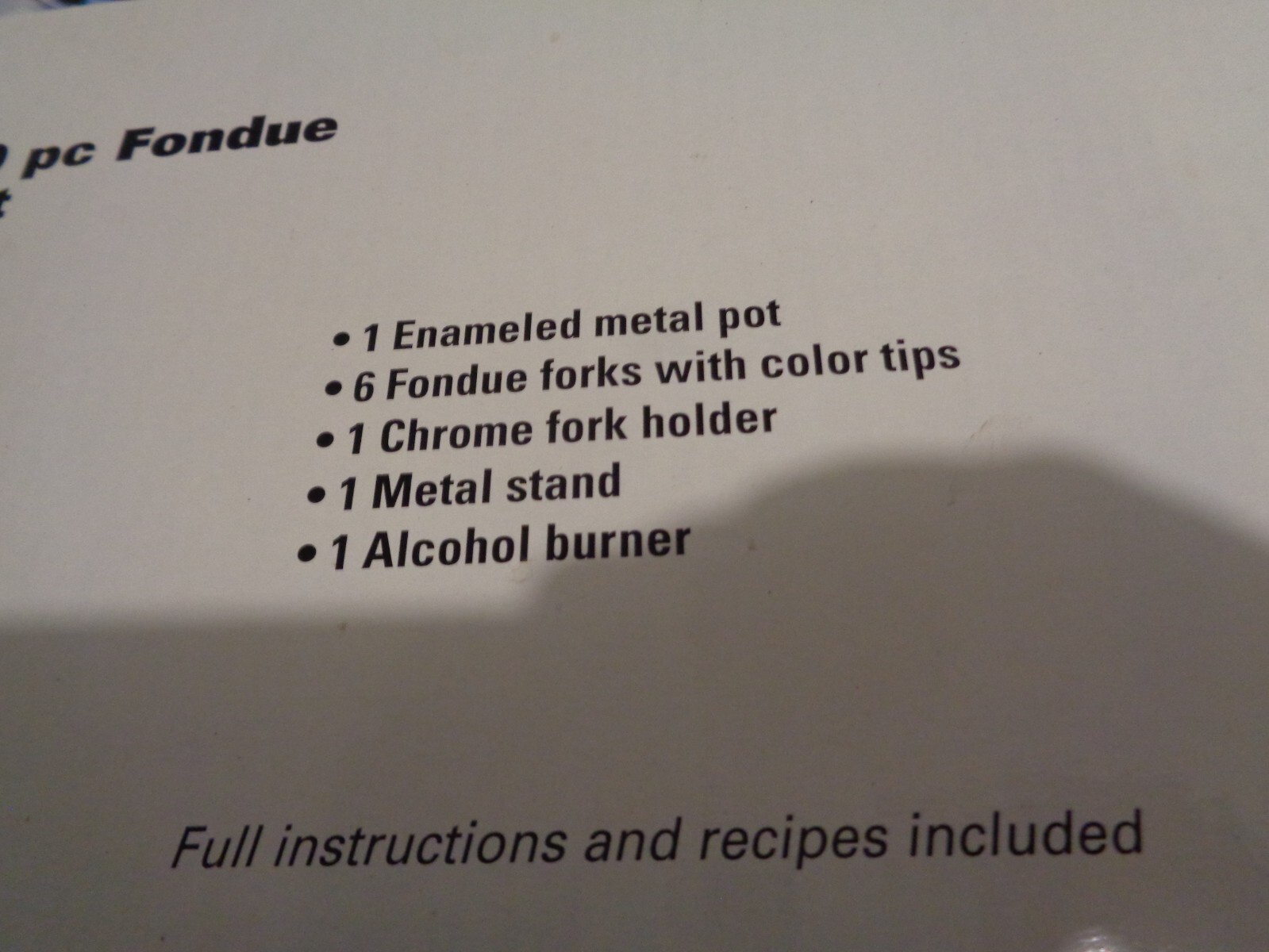 Trudeau 10 Piece Fondue Complete Set With 6 Colored Fork with Holder & Burner