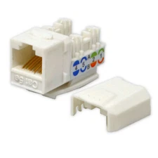 CAT5E White Network Ethernet 110 Punchdown 8P8C Keystone Jack (10/pack)