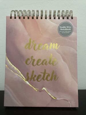New Eccolo Pink & Gold Sketchbook  dream Create Sketch  Drawing Spiral Notepad