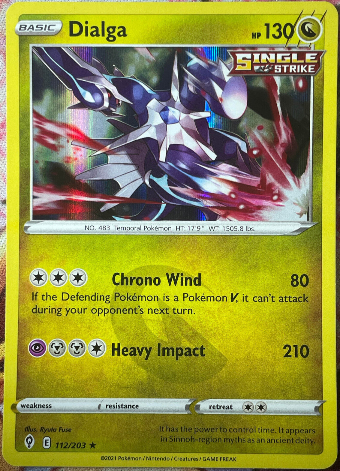 Dialga Holo Rare - 112/203 - Evolving Skies Pokemon 2021