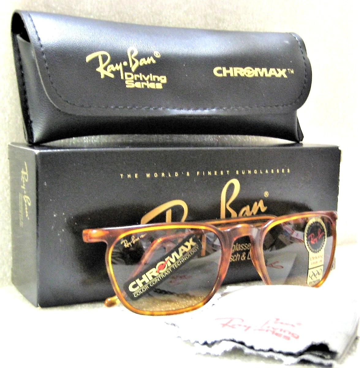 Ray Ban USA Vintage NOS B L Asbury Chromax W1725 Driving Srs NewInBox Sunglasses