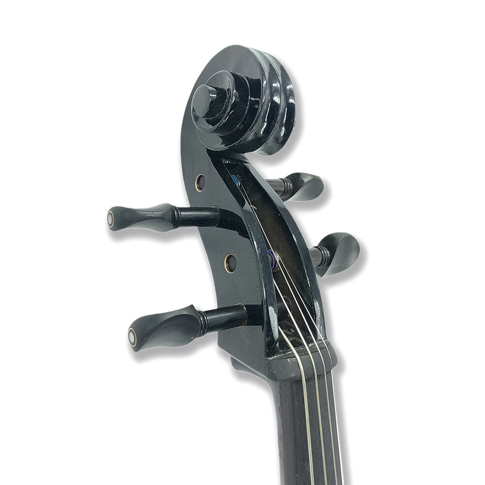 Violoncelo elétrico avançado 4/4 silencioso bom tom peças de ébano estojo grátis para iniciantes - Imagem 2 de 4