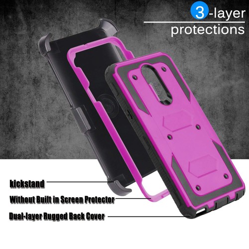 For LG Stylo 4/Stylo 5 Cases Full-Body Armor With Kickstand Hybrid Holster Clip - Picture 17 of 32
