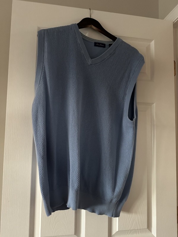 Alan Flusser XXL V Neck Golf Vest light Blue