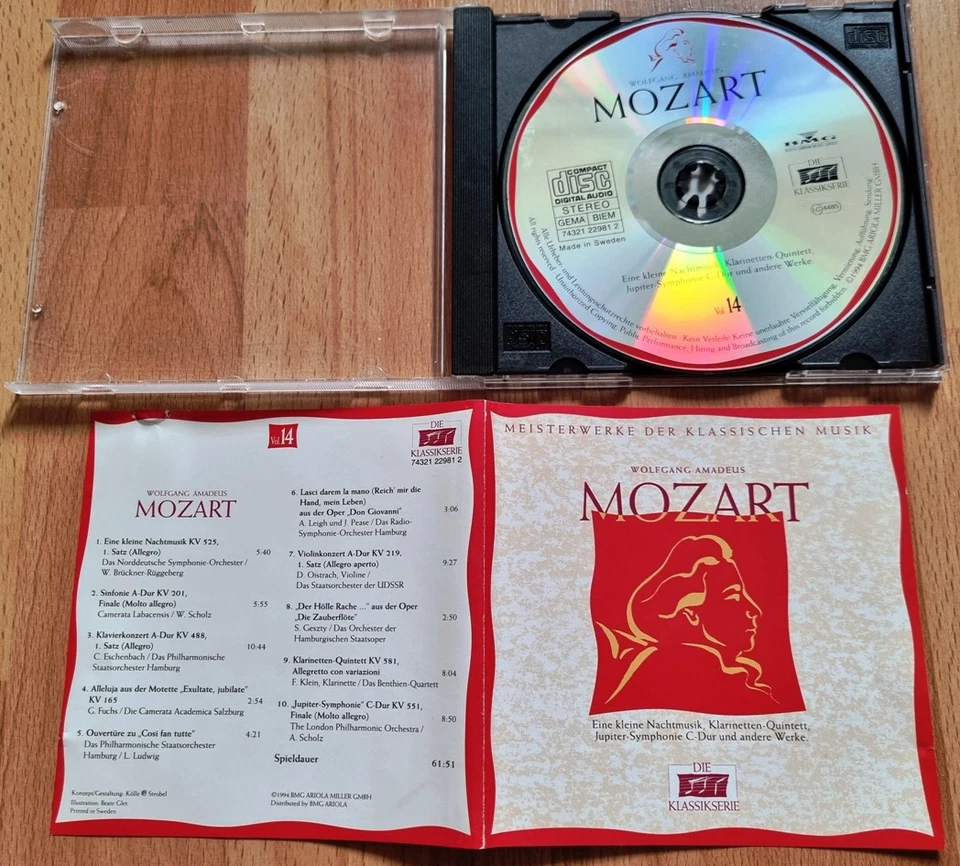 WOLFGANG AMADEUS MOZART Meisterwerke. Die Klassikserie Vol. 14 BMG Werke s. Bild - Bild 3 von 4