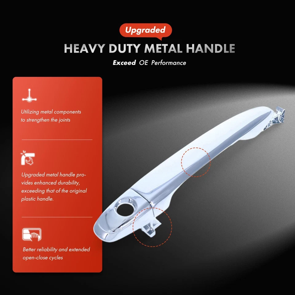 Manija de puerta exterior totalmente metálica versión Pro 4 piezas para Toyota Camry delantera y trasera Foto 3 de 4