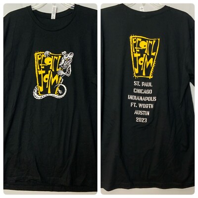 New Pearl Jam 2023 Gigaton US Tour Official Concert T-Shirt Black Rat Sz XL