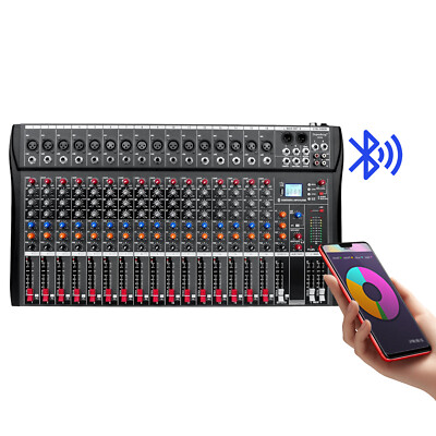 6-16 Channel Mixer DJ Controller with Bluetooth, USB DJ Audio Mixer DJ Studio