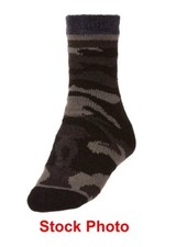 Northeast Outfitters Cozy Cabin Socks Men's 8-12.5 Black Gray Camo Crew NWT New