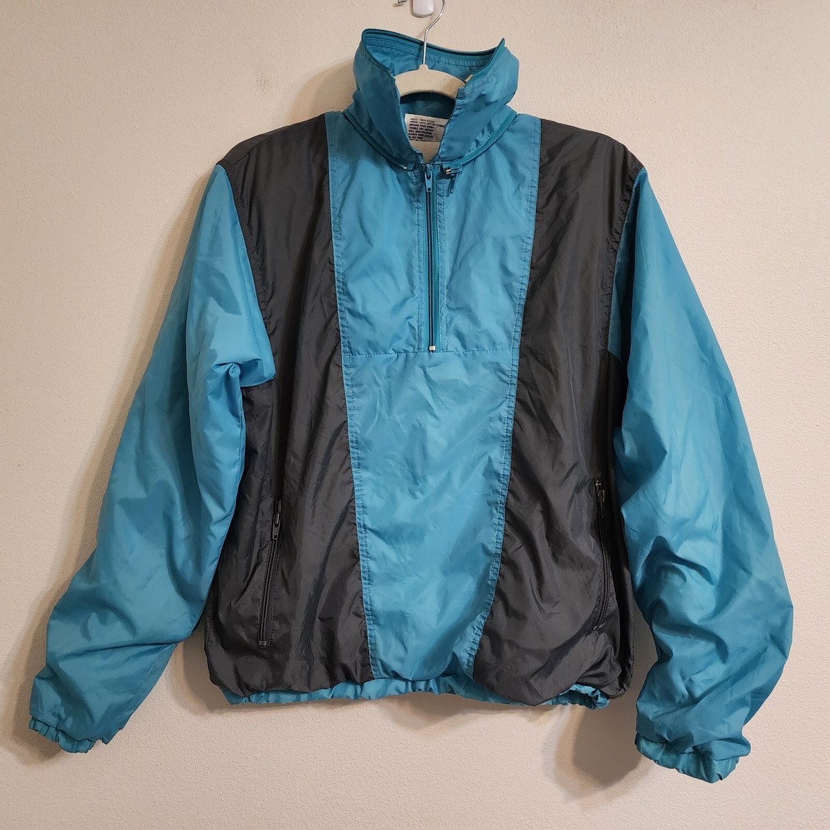 Vintage 90s Volleys TM Sportswear Anorak Jacket 1/4 Zip Hoodie, M 