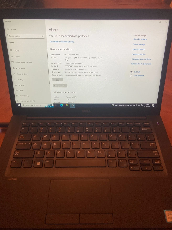 Dell Latitude E7480 14" FHD i5 6300U 6th Gen 16GB DDR4 512GB SSD Wifi Win 10 Pro - Image 2 of 4