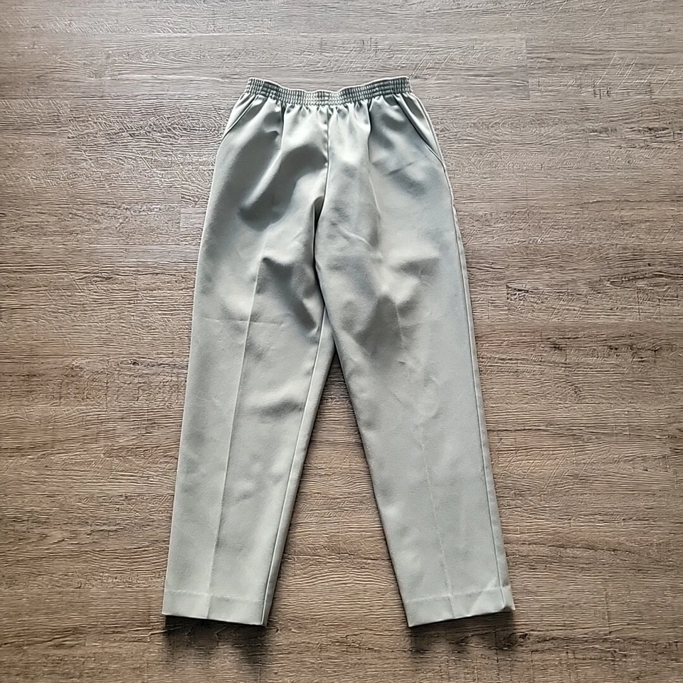 Pantalones verdes DonnKenny Pull On ~ tiro alto ~ talla 12P ~ entrepierna de 27,5" Foto 2 de 4