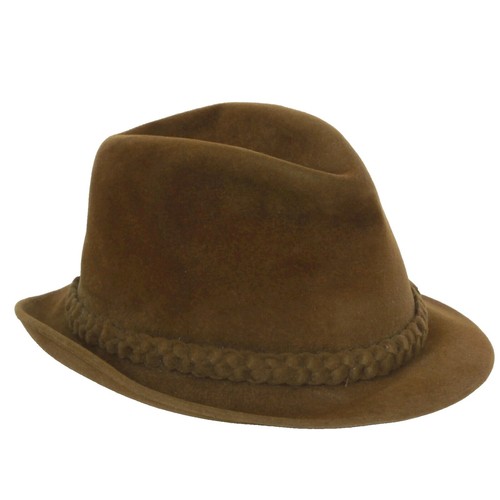 Vintage 1950s Ladies Brown Beaded Felt Velour Women Hat With  display picture 2