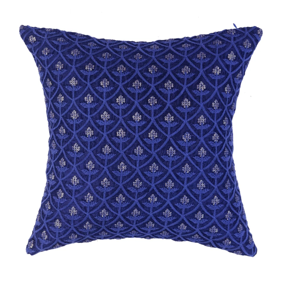decorative pillow cover blue cushion cover living room home decor sofa pillow 2p - Image 4 of 4