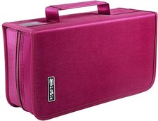 DVD Case Holder, CD/DVD Wallet Binder Holder 160 Capacity CD Rose