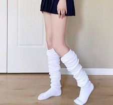 White High Loose Socks Japanese Girls Ladies Keep Warm Pile socks Loose Stocking