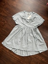 NWT Urban Outfitters UO Alice Mini Wrap Frock Dress Size Medium Blue Stripe