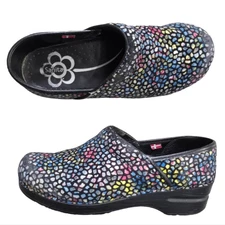 Sanita Women's Clog Multi-colored Stained Glass Print size 39/8 US
