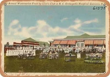 METAL SIGN - North Carolina Postcard - Annual Watermelon Feast by Lion's Club a