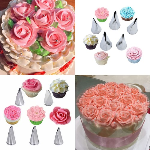 7pcs/set Cake Decorating Tips Set Cream Icing Piping Rose Nozzle Pastry Fonda... - Picture 3 of 6