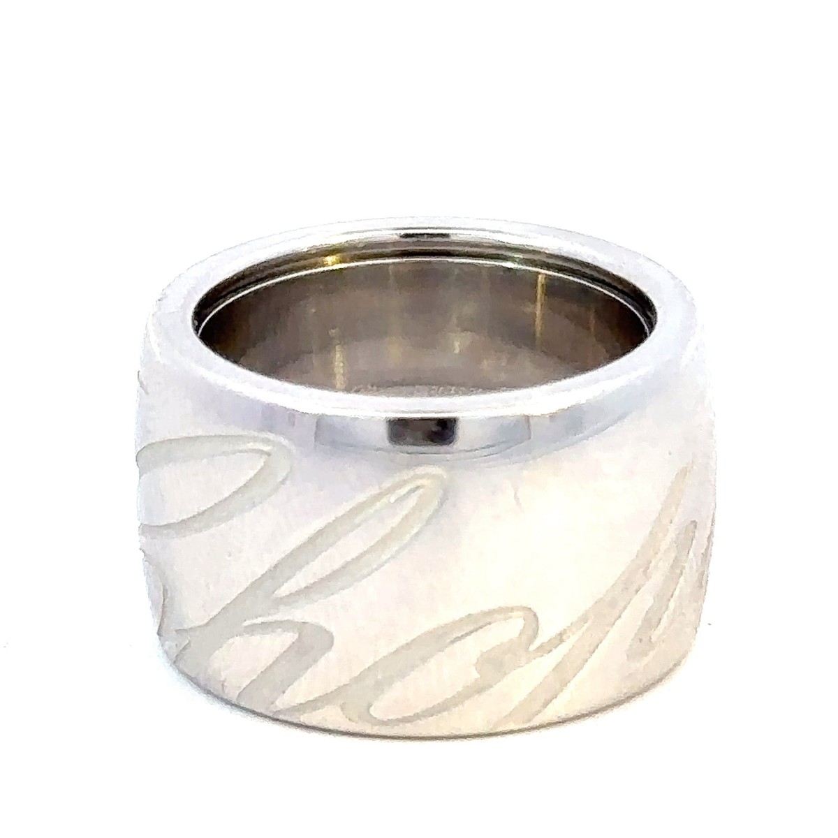 Chopard 18K White Gold Chopardissimo 14MM Signature Spinning Chopard 18K White Gold Chopardissimo 14MM Signature Spinning
