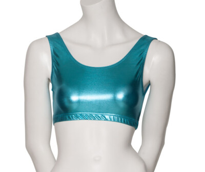 Türkis Glänzend Metallisch Tanz Racerback Bauchfreies Top KATZ Dancwear KCTM-5