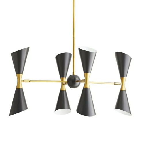 Italian Arteriors Chandelier 1950 Mid Century Brass Sputnik Urchin Stilnovo Ligh - Picture 2 of 5