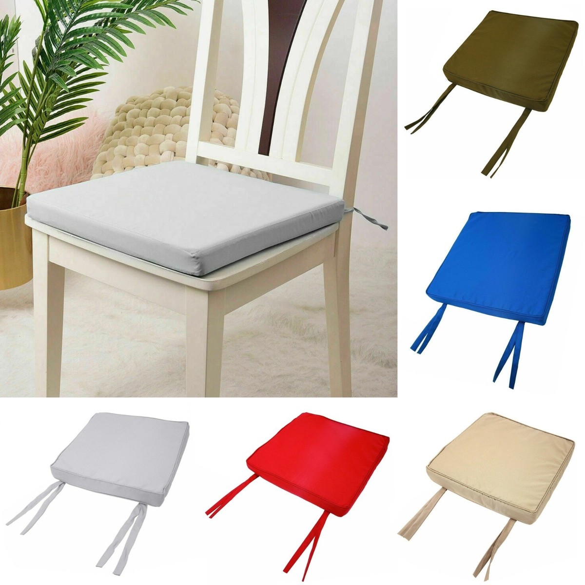 Chair Seat Pads Outdoor Cushion Garden Patio Removable Cover