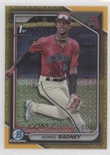 2024 Bowman Chrome Mega Box Gold Mojo Refractor 15/50 Adriel Radney 02ti