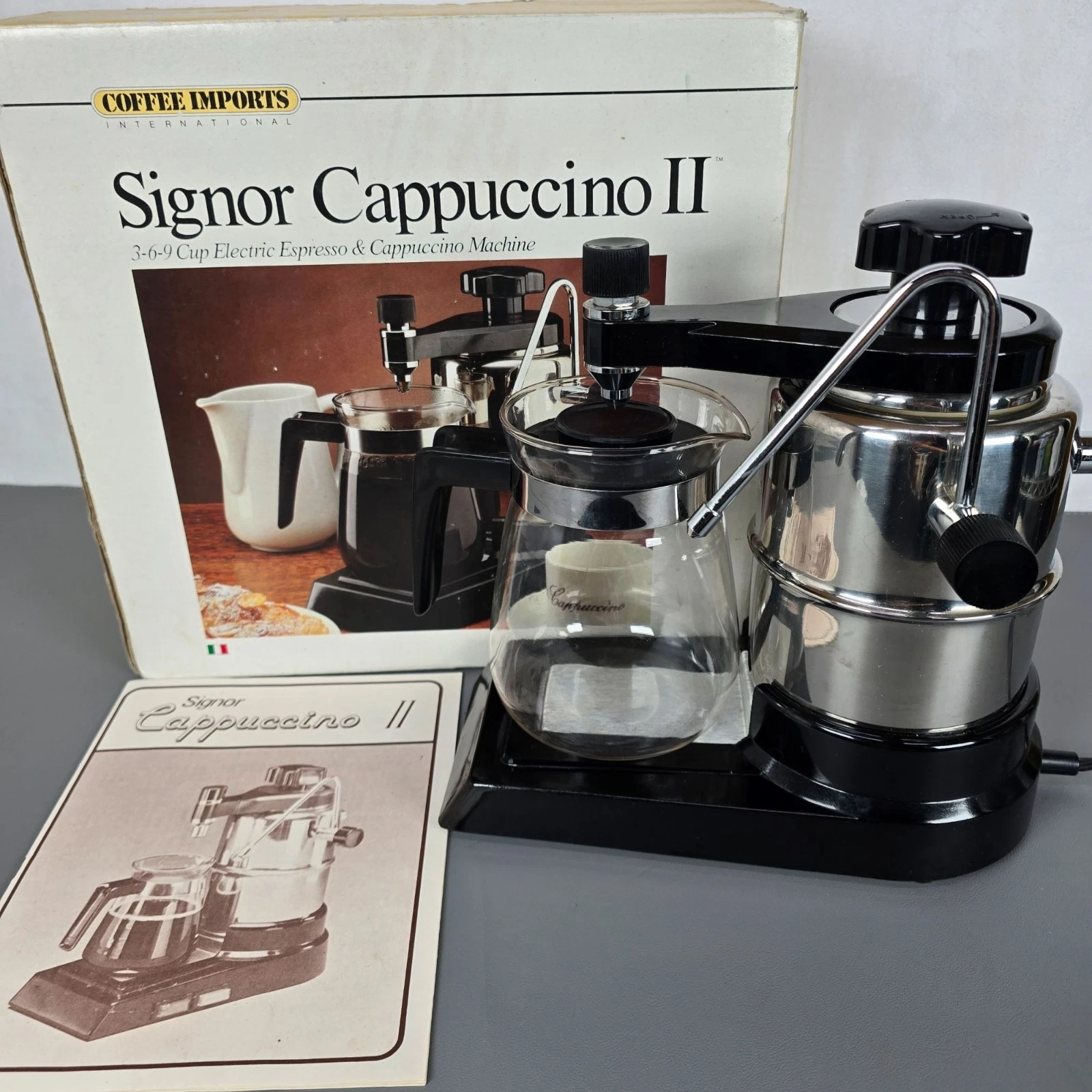 Vintage Signor Cappuccino II Espresso & Cappuccino Machine Stainless Steel Italy