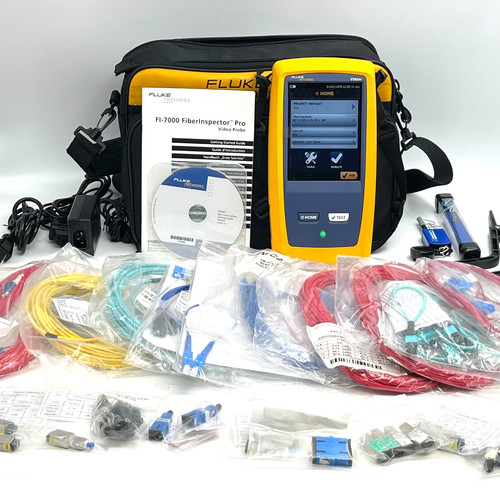 USED ONCE Fluke Networks FI-7000 Fiber Inspector Pro Fiber Inspection Kit Versiv