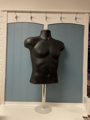 Male Mannequin Torso Dress Form half body Display Stand adjustable height men s