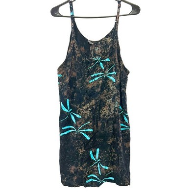 Jungle Love Hawaii Batik Dragonfly Dress XL | Earthcore Witchy Boho Sundress