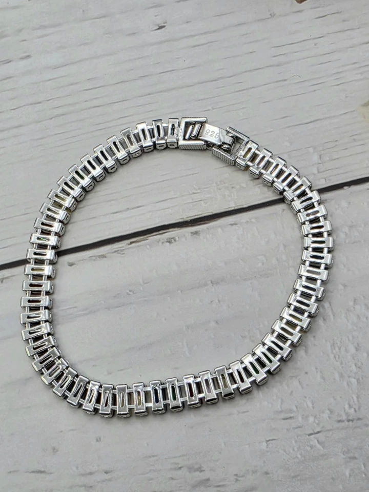 Bracelet Tennis Argent 925 et Zirconiums Multicolores - Femme/Homme Taille 18cm  - Photo 3/3