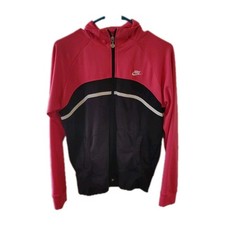 Nike Medium 8/ 10 pink and Black Y2K Zip Front White Stripe Logo Track Jacket