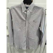 Ralph Lauren Mens Classic Fit Plaid Checkered Button Down Dress Shirt 16 1/2