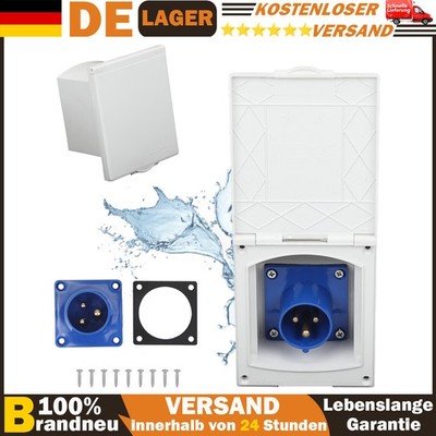 CEE Aussensteckdose Einbausteckdose Wohnwagen Wohnmobil Caravan 220V 3 polig DE
