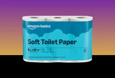 2-Ply Soft Toilet Paper, 6 Rolls (37 Regular Rolls), Packaging May Vary
