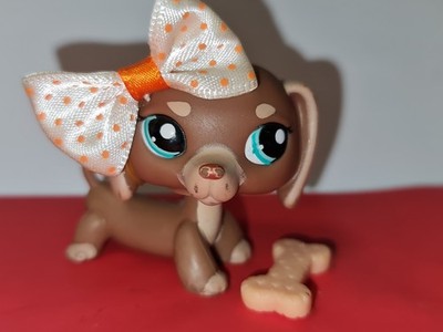 Authentic Littlest Pet Shop #1751 Brown Dachshund Dog LPS