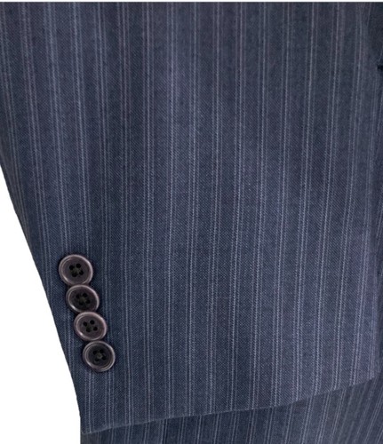 Men's VTG Cremieux Loro Piana Wool 2-Piece Suit Navy Pinstripes Size 44L 38x31 - Picture 7 of 16