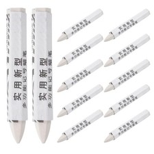 12 Pcs White Wax Tire Marker Crayons Waterproof Auto Tire Pen For Vehicle Use