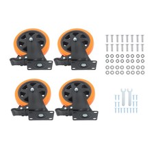 4 Pack 6 inch Swivel Caster Wheels with Dual Locking Heavy Duty Castors Orange