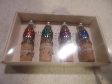 Pier 1 Imports set of 4 holiday glitter bottle stoppers new in box low shipping!