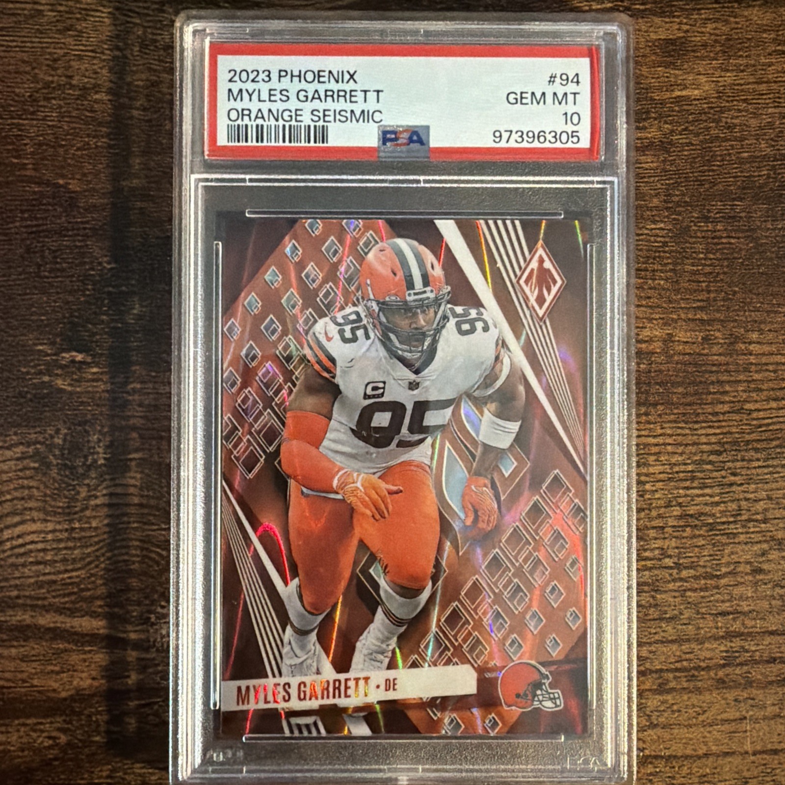 #'ed/75 💥 MYLES GARRETT SP PSA 10 Panini Phoenix Orange Color Match